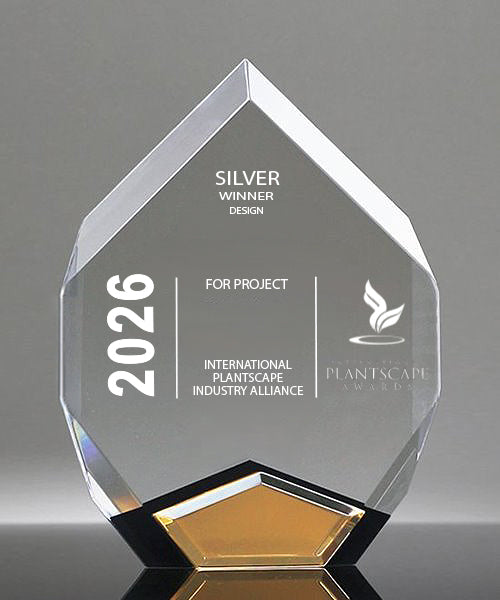 2026 International Plantscape Award Silver  Duplicate Size: Size: 7"H x 5.25"W x 1.5"D, Weight: 2.25 Lbs. Silver award - Includes shipping.
